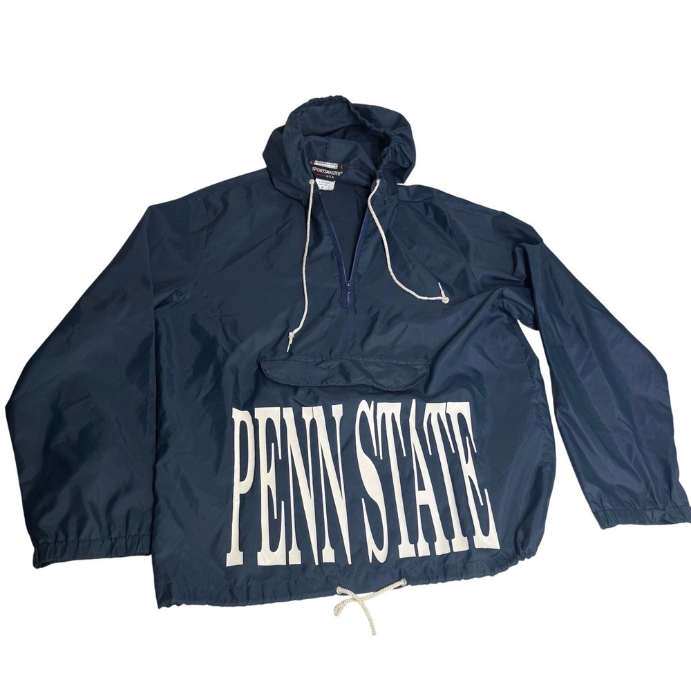 Sportsmaster Penn State Vintage USA Hooded Pullover Windbreaker Jacket M